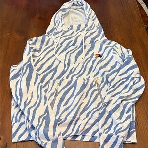 Aviator Nation Blue and Cream Hoodie